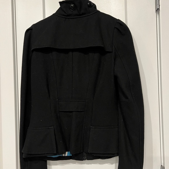 Anthropologie Archival Elevenses Black Wool Jacket w. Scallop Collar Puf… - Picture 3 of 5